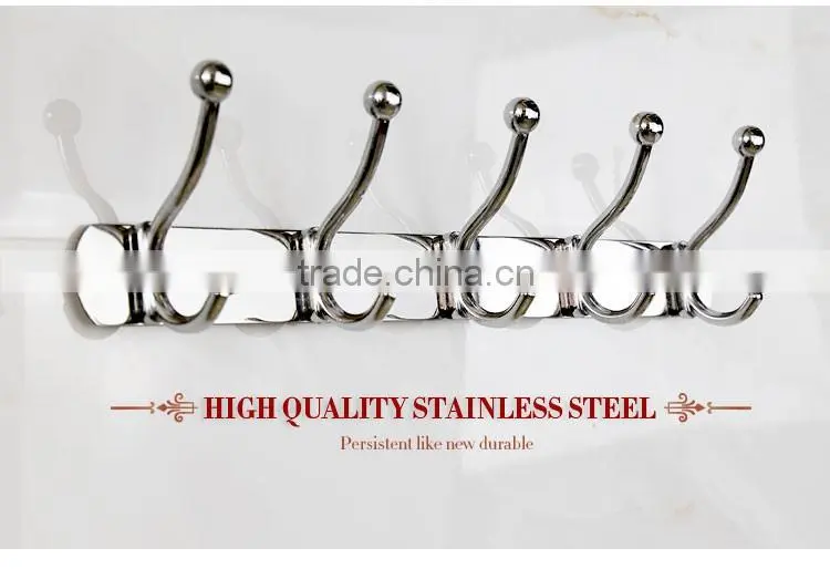 Wesda zinc alloy bathroom accessories decorative stainless steel coat hook for towel 831