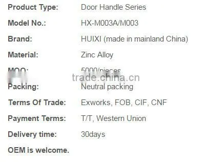 M003A door accessories doors handle lock