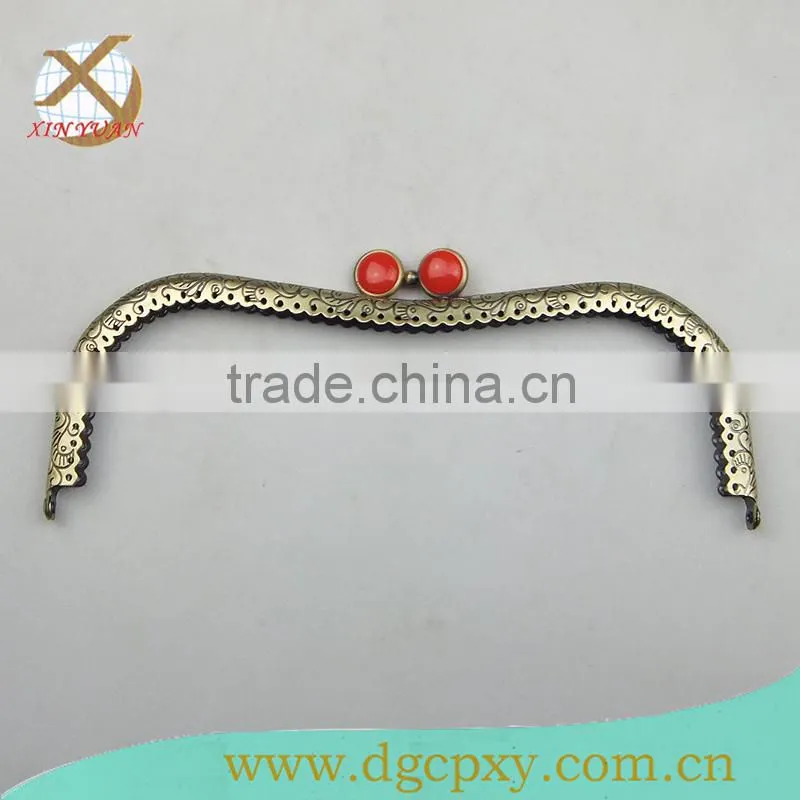 bag acsessories bag handle metal purse frame with gems
