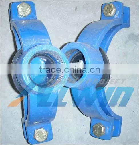 ductile iron saddle clamp/collar for PVC and MUD pipe