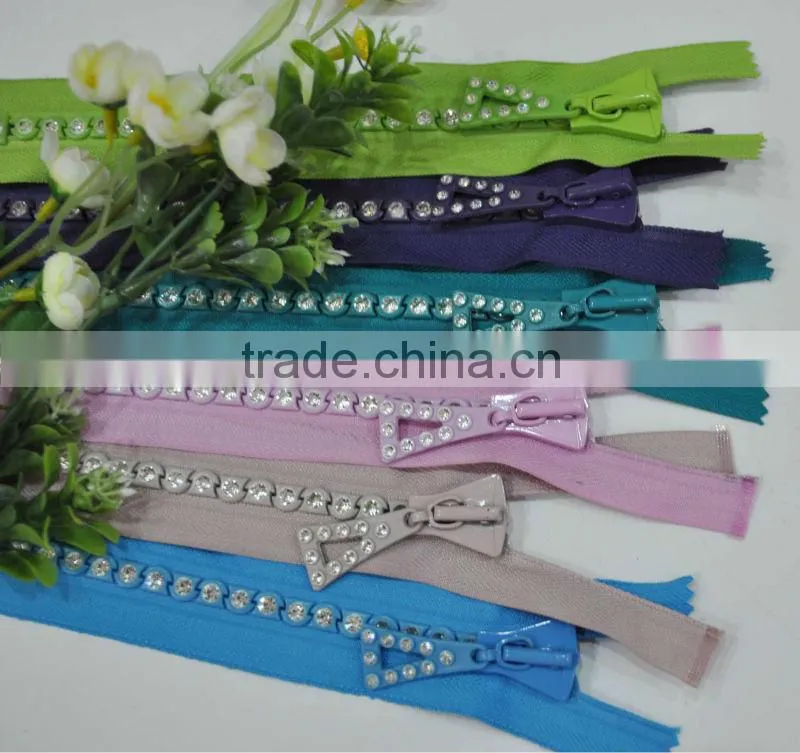 NO 8 rhinestone/diamond/crystal zipper