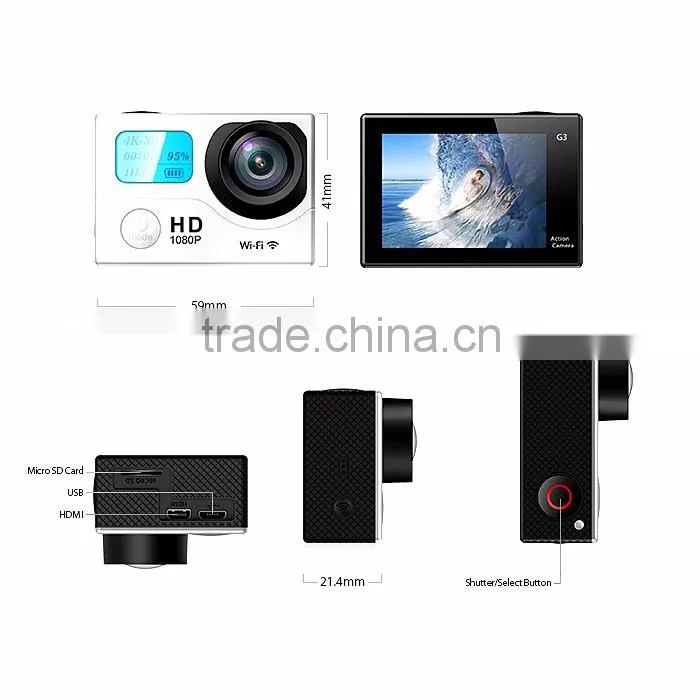 G3 Waterprooffull HD 1080P 60FPS 1080P Hd Mini Sport Action mini wifi Sport Action Camera