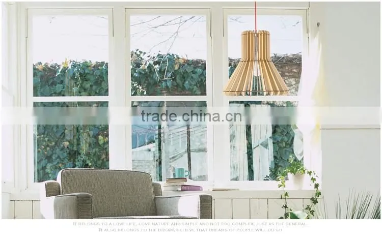 LED pendant Light JK-8005B-15 Hotel modern wood pendant light