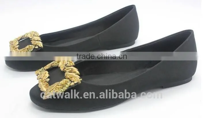 ladies flat dance shoe guangzhou shoes factory with satin material
