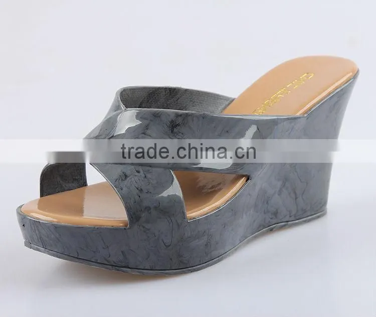 2015 New Wedges Slippers Waterproof Slippers Summer Fish Mouth Female Wedge Slippers