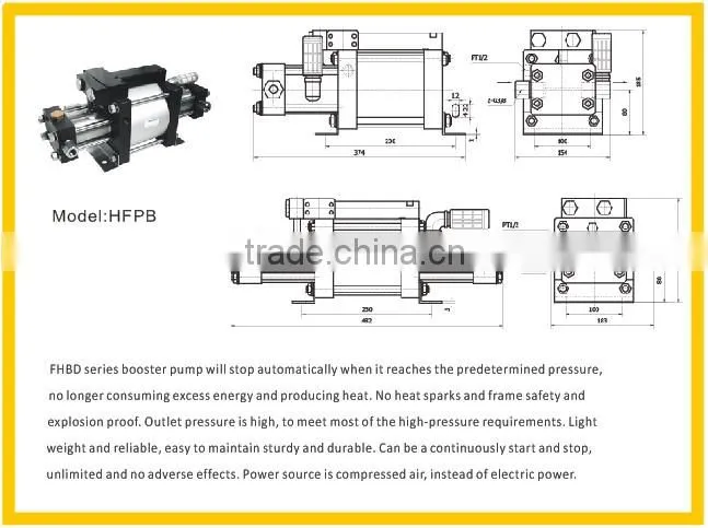 Hydro-pneumatic Booster System;Double action Hydro-Pneumatic Cylinder; boosting Cylinder HPNE Series Direct pressing design