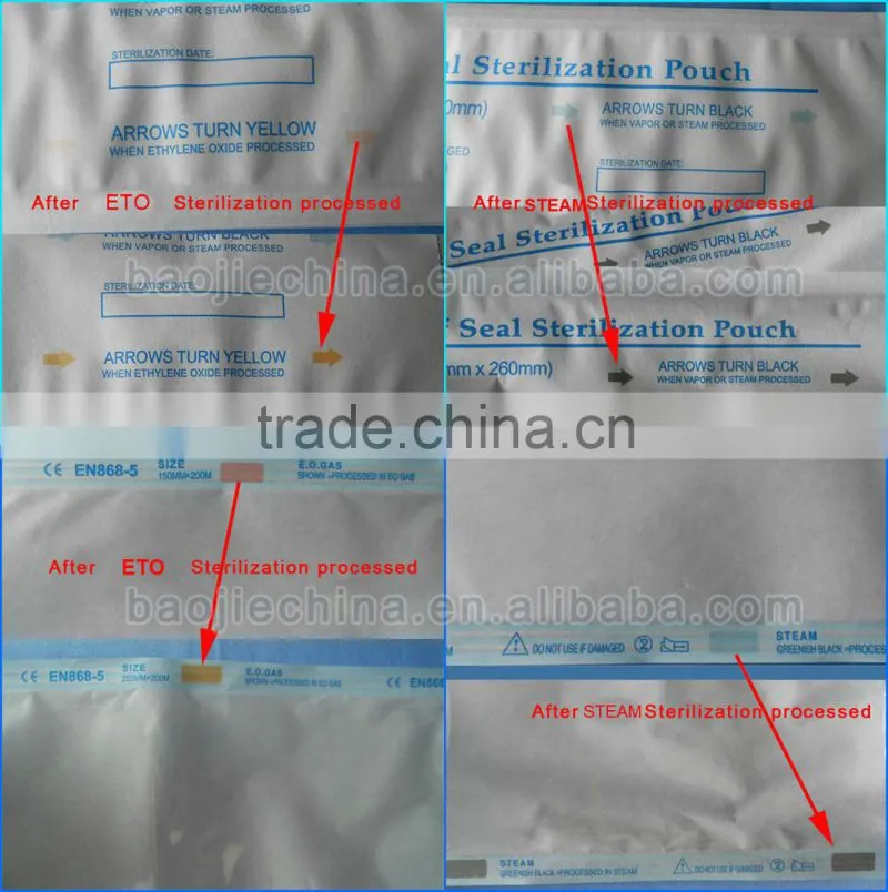 Medical Supplies Autoclave Sterilized Paper Pouch gusset