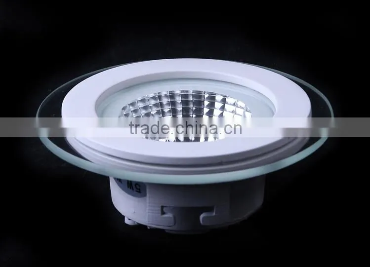 Dimmable 5W 10W 15W COB LED Panel Light Round Glass LED Ceiling Lamp