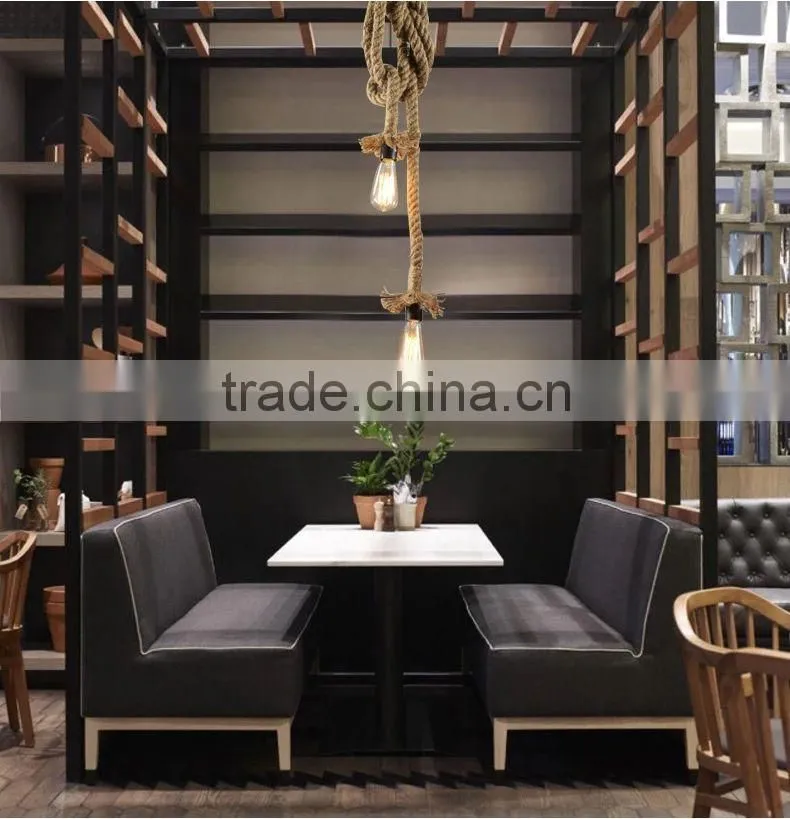 Retro DIY Art Hemp Rope Pendant Light 200cm Creative Art Chandelier Dining Room LED Droplight
