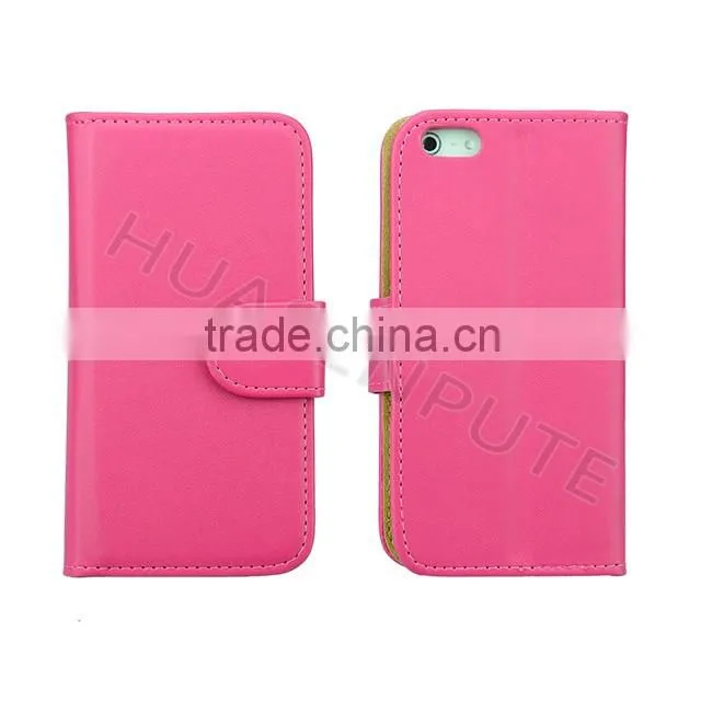 China Manufacturer Two Mobile Phones Leather Case for iPhone 5s
