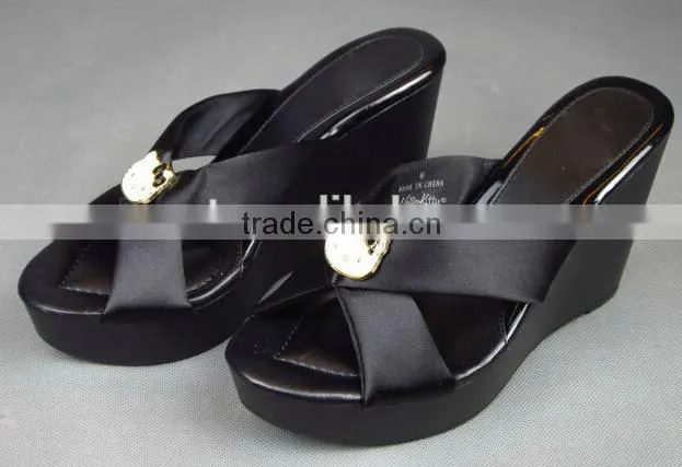 Guangdong shoes wholesale women PU sole wedge sandals slipper