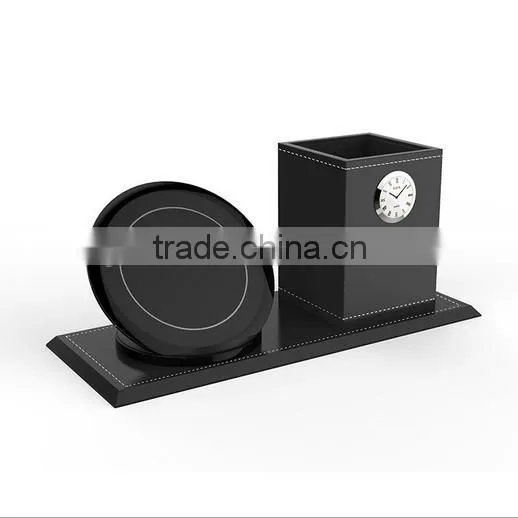 new product Multifunctional Pen Holder Pencil Container with Timer Alarm Clock with quick charging wireless charger