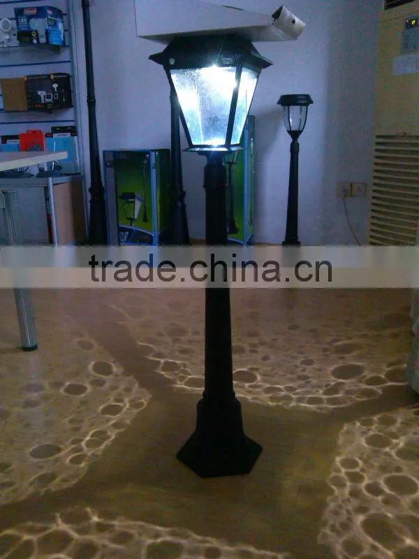 Outdoor Black Solar LED Post Lamp