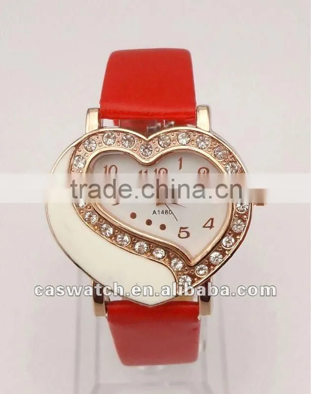 Heart shape ladies watch with diamond index