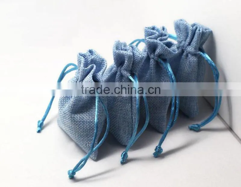 Cute Design Jewelry Package Linen Lint Different Material Drawstring bag Linen Drawstring Bag