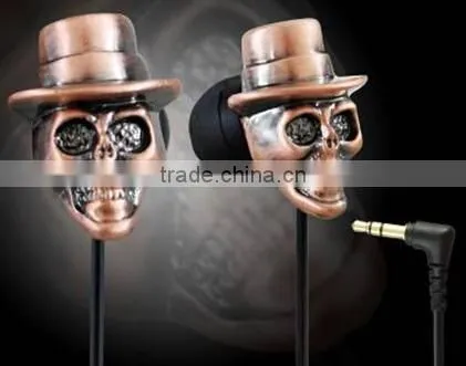 high quality mp3 skull in-ear earphone for mp3 /mp4 for promotion and gift