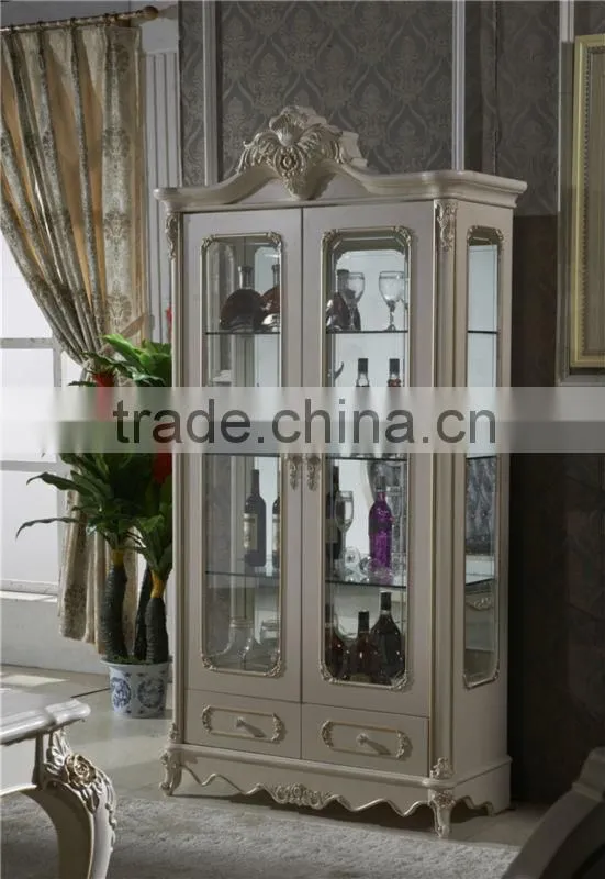 Noble treasures elegant french style dinging table and chair set with cabinet / french royal round table CZ102