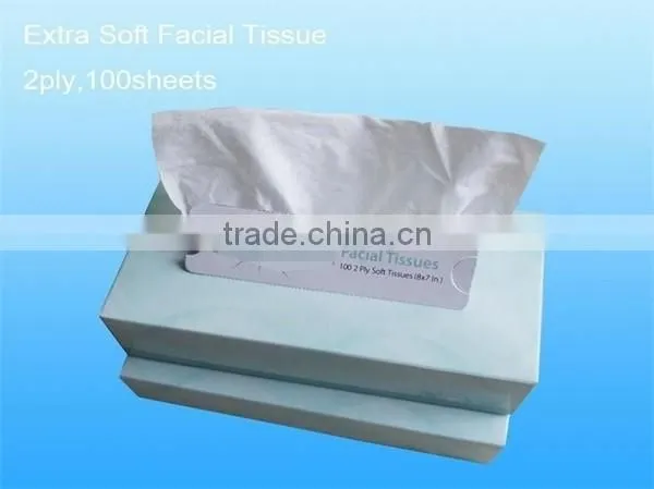 White Flat Box Personal Size Facial Tissue Boxes, 36 Boxes / Case, 100 Tissues / Box