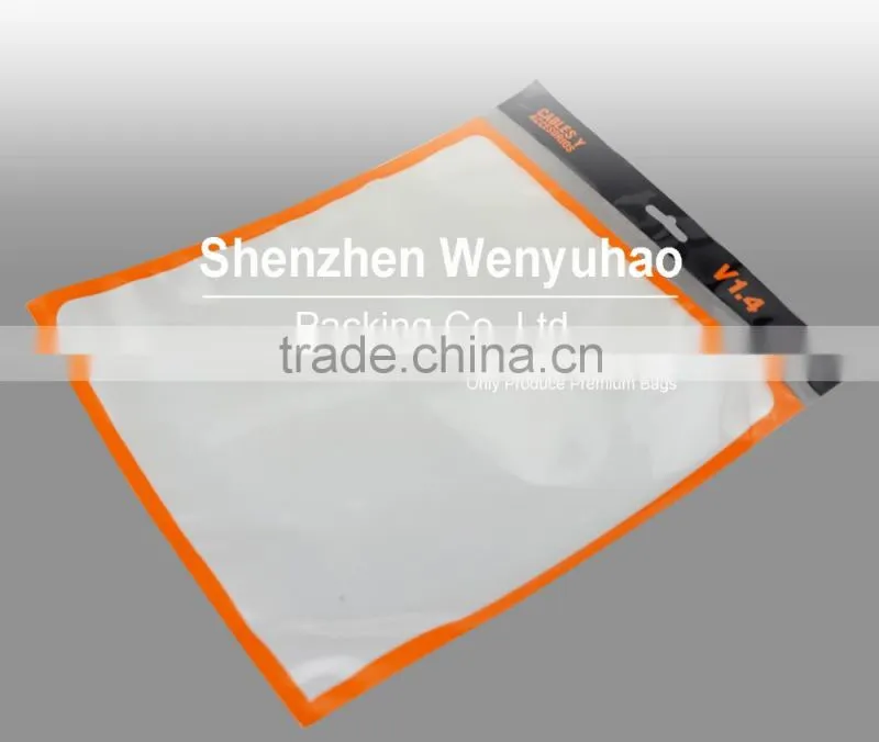 printing nylon pe plastic laminated header bag with zip