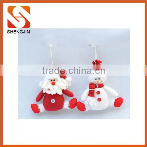 SJ-6586 14 " Hot Selling Christmas fleece decoration santa doll hangging