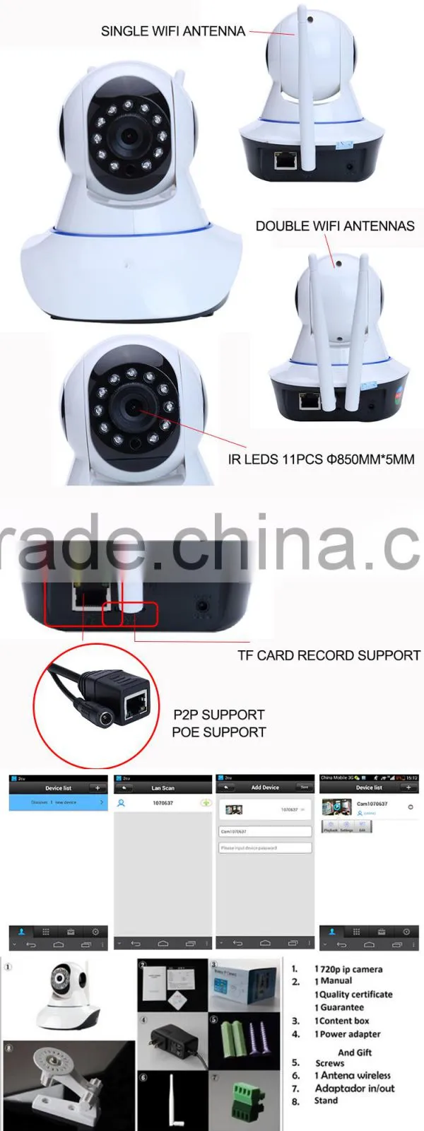 trade assurance ip CMOS sensor smarter wifi baby monitor for 3G 4G GSM mobile phone