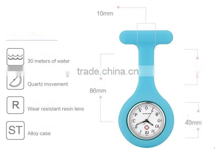 hot waterproof silicone medical watch with quartz