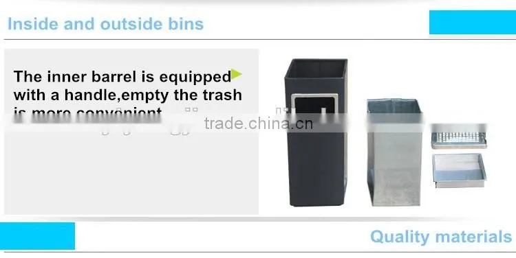 painting metal classical fashion open side lobby floor trash bin