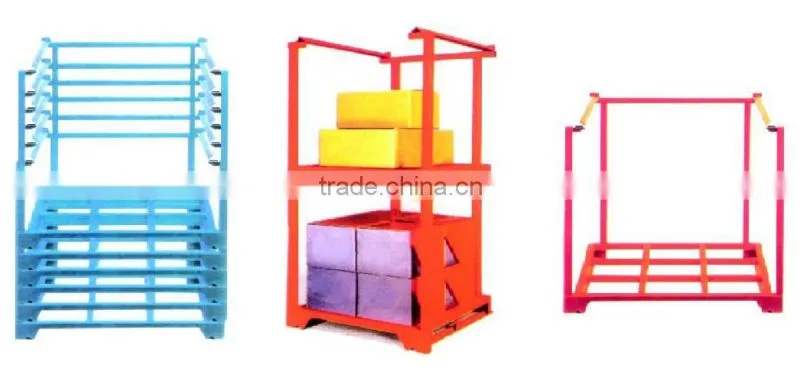 metal stacking rack with partition