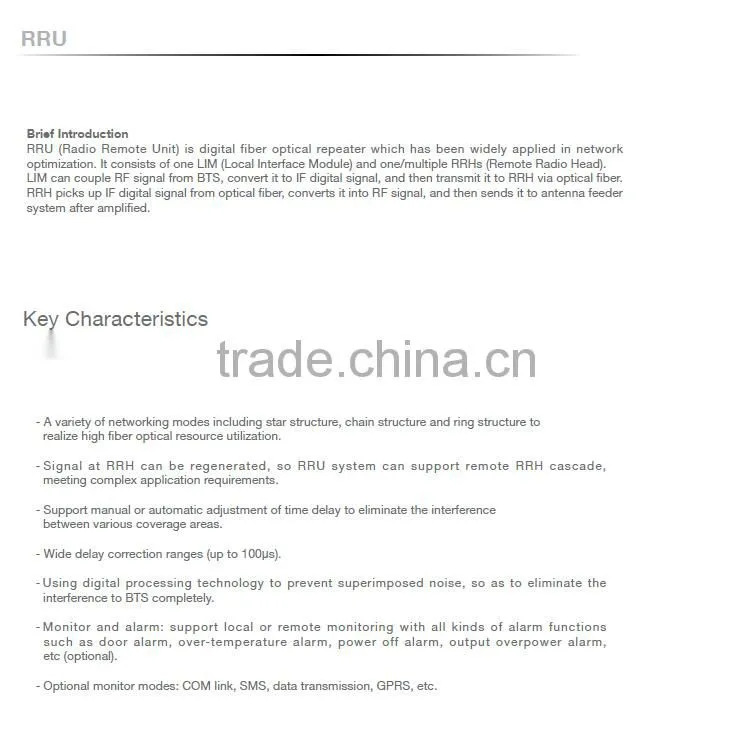 40/43dBm RRU 2g 3g gsm repeater 900 1800 from China