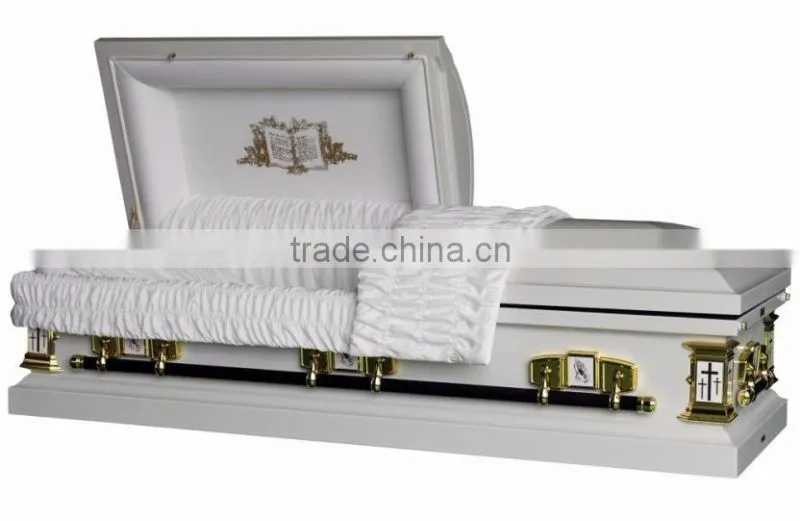 White cross metal casket and coffin Nantong Millionaire