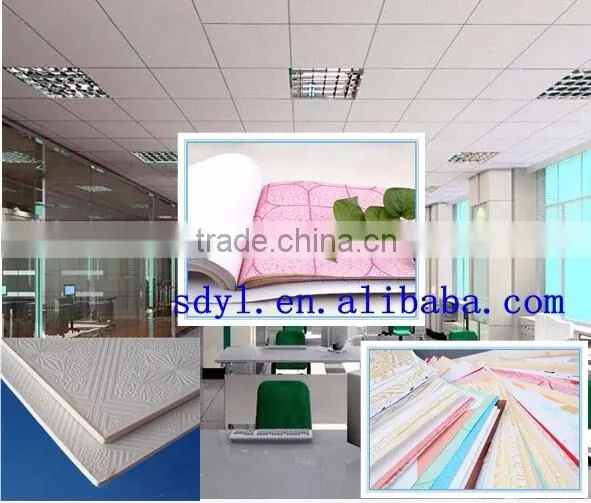 factory offer pvc ceiling film for pvc laminated gypsum ceiling 2016 New design pvc decorative film for