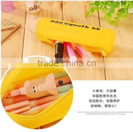 Fashion design silicone pencil shape pencil case