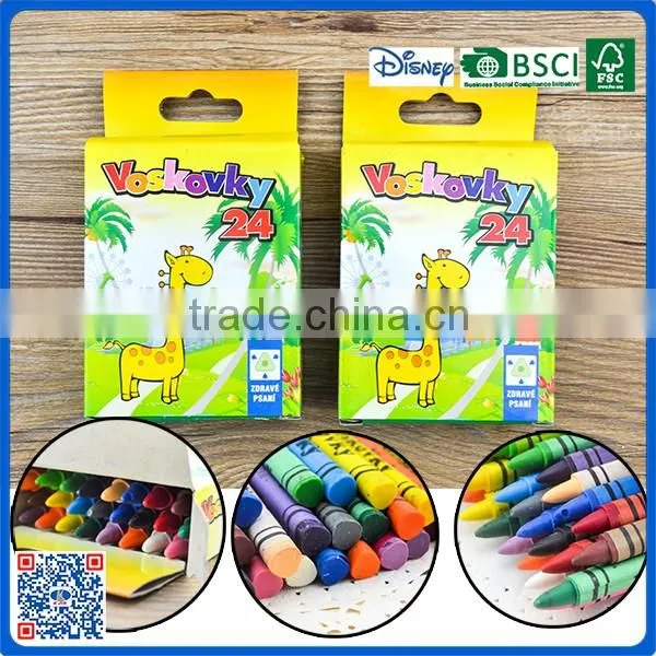 2016 Wholesale environmental school 32 color crayon into paper box for art