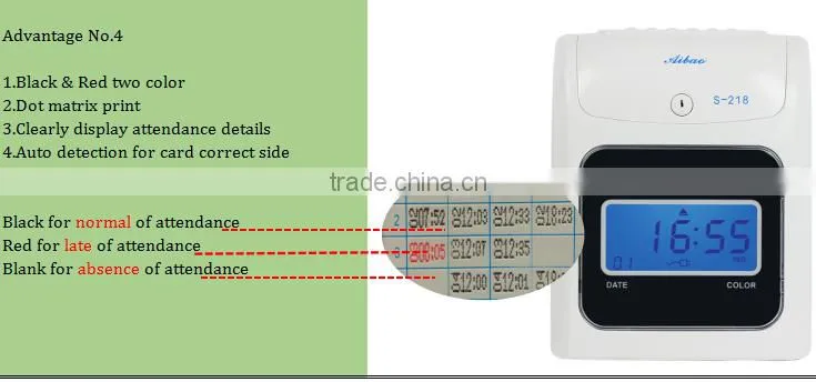 punch time card time clock attendance machine