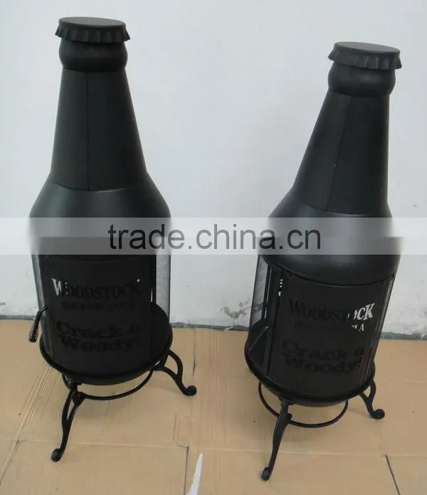 Heat resistant bottle shaped fire pit