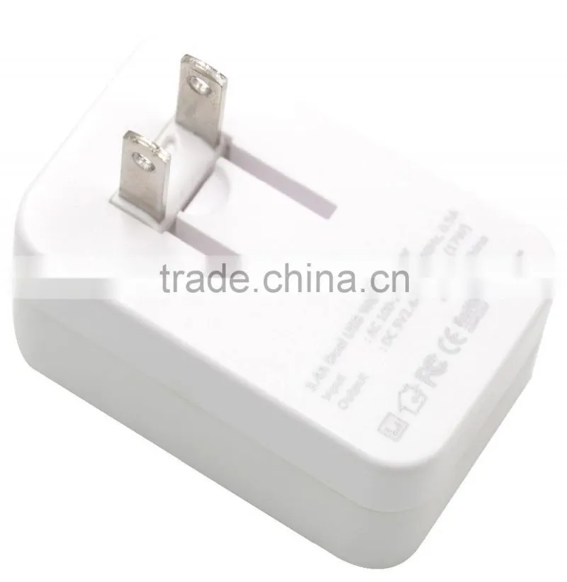 UL Certified Quick Charge 2.0 Dual USB Wall Charger 5V 3.4A Home Charger