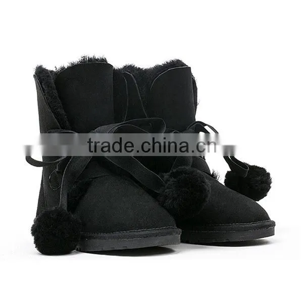 2015 New design snow buckle fastener sweet plush boots