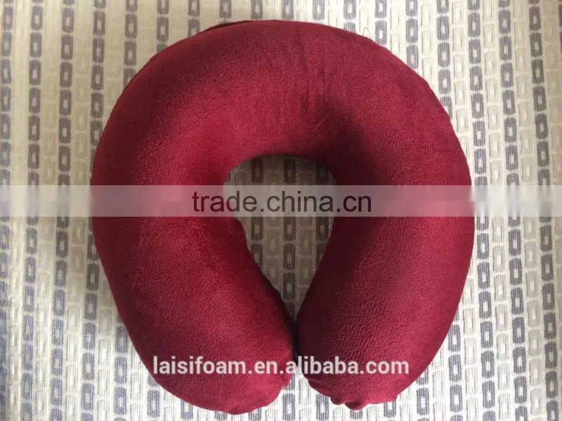 round neck pillow neck pillow filled with polystyrene beads 100% polyester cover travel foam pillow LS-U-004-A