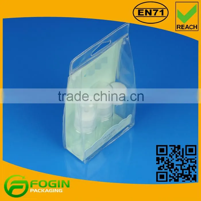 transparent cosmetic heat seal pvc bag