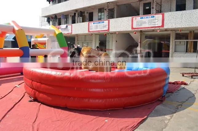 2016 Hot Sale Inflatable Mechanical Rodeo Bull Game with Inflatable Mattress China Supplier