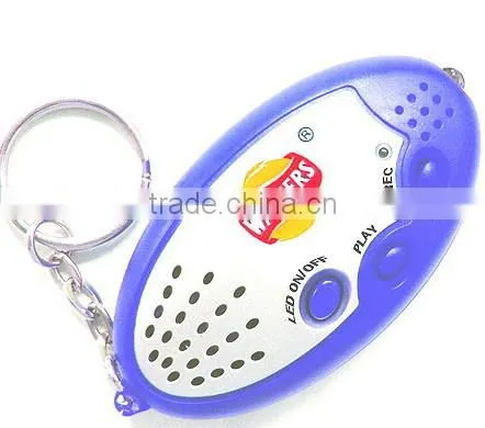 Portable voice recorder LED keychain, promotional gift company exhibition mall activities