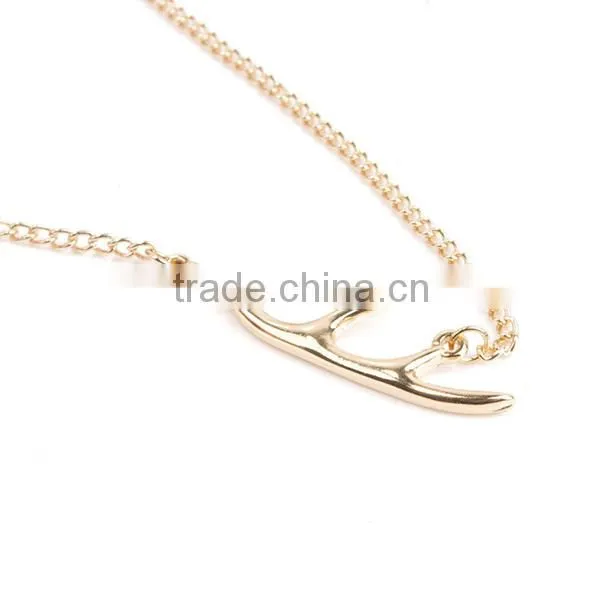 animal jewellery antler cheap chunky necklace, deer antler necklace