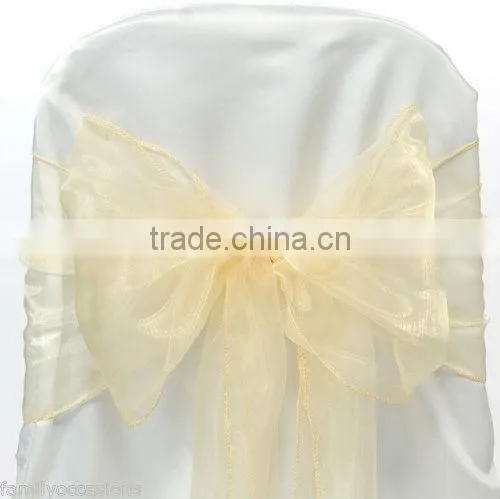 ORGANZA BOWS CHAIR SASH BOWS COVER FOR WEDDING DECOR ANNIVERSARY PARTY SASHES BOW