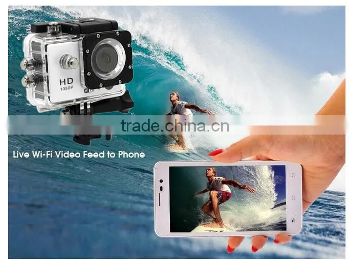 1.5 inch screen 170 degrees under water camera Wifi mini sports DV H.264 1080P