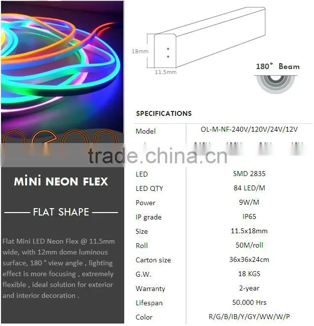 220V 110V 24V 12V led neon rope light