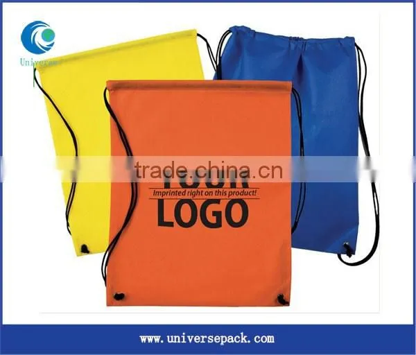 black logo drawstring nylon backpack bags