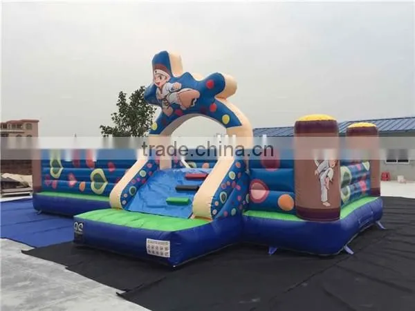 inflatable karate theme bouncer / inflatable taekwondo bouncer slide for kids