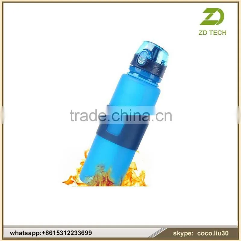 Wholesale eco-friendly food grade foldable sport water bottle ZDS2007