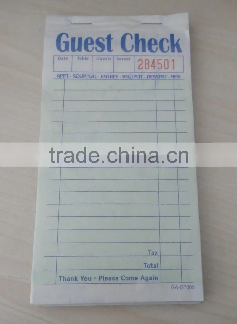 Carbonless Invoices Restaurant Docket Guest check book