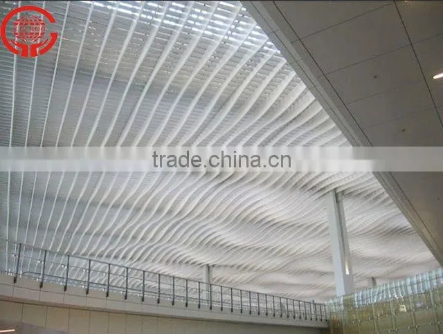 Singapore airport aluminum wave grid ceiling(ISO9001,CE)